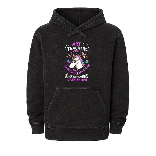Art teacher gift art teacher school unicorn Mineral Wash Hoodies