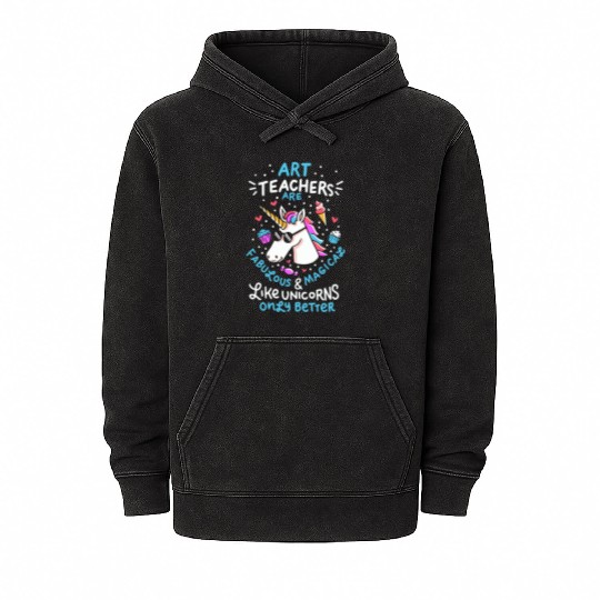 Art teacher gift art teacher school unicorn Mineral Wash Hoodies