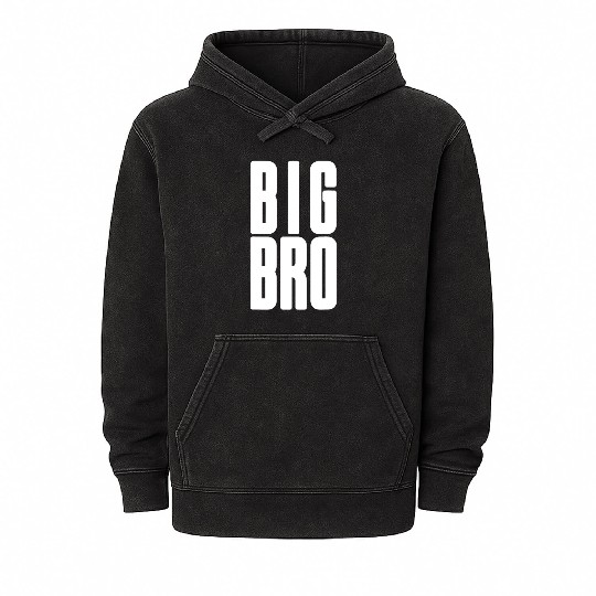 Big Bro Siblings Men Kids Adult Fraternity Frat Mineral Wash Hoodies
