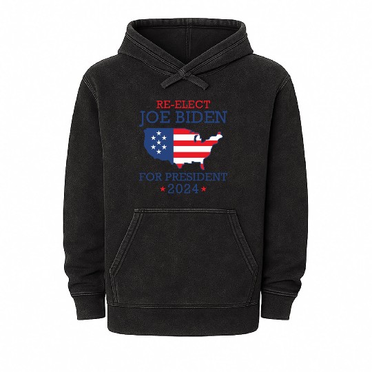 Re-Elect Joe Biden For President 2024 Mineral Wash Hoodies