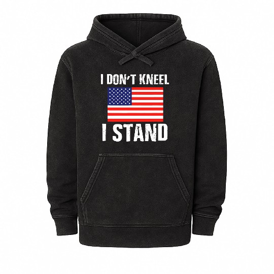 I Dont Kneel Veteran Mineral Wash Hoodies Proud Americans US Fl
