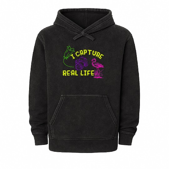 I Capture Real Life Mineral Wash Hoodies Nature Photography Tshir