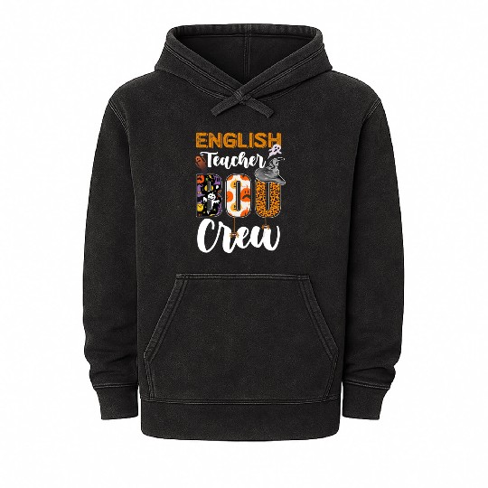 English Teacher Boo Crew Halloween Matching Mineral Wash Hoodies