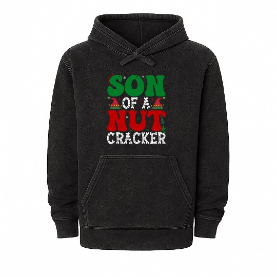 Son of a nut cracker Funny Christmas Mineral Wash Hoodies