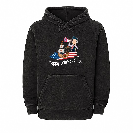happy columbus day October 10th, 2022 Mineral Wash Hoodies