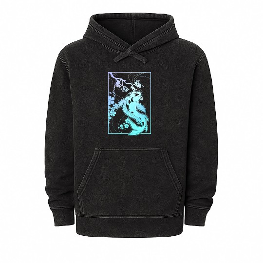 Koi Pastel Goth Cherry Blossom Mineral Wash Hoodies