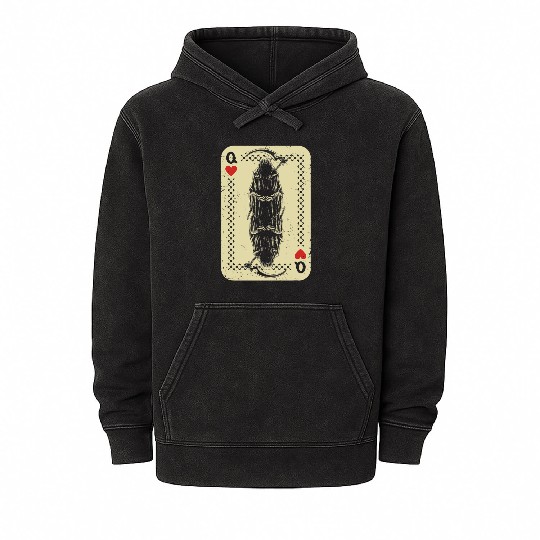 Santa Muerte Calavera Mexico Skeleton Poker Card D Mineral Wash Hoodies