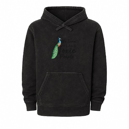 Peacock Positivity Peacock Fan Toxic People Nature Mineral Wash Hoodies
