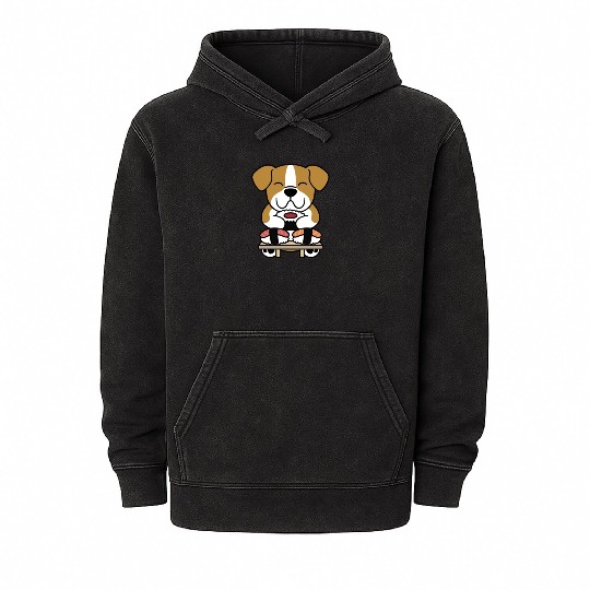 Sushi Lover English Bulldog Mineral Wash Hoodies