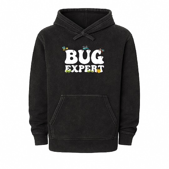 Bug Expert Entomology Insect Catching Groovy Mineral Wash Hoodies