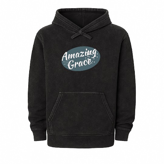 Amazing Grace Christian design Mineral Wash Hoodies