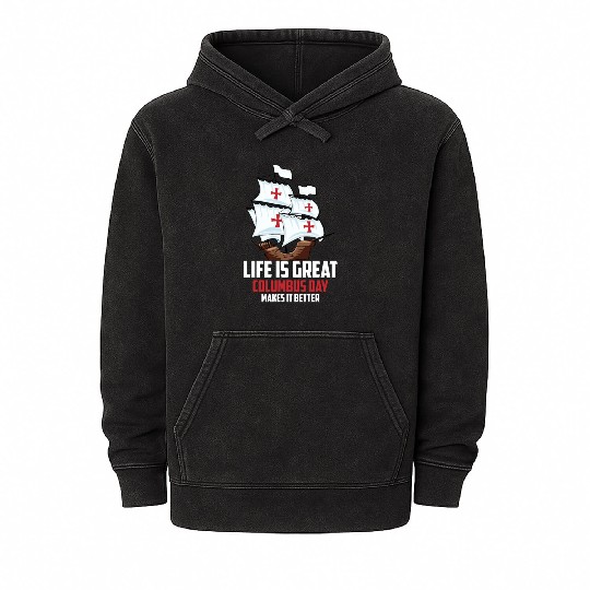 Columbus Day 1492 Mineral Wash Hoodies