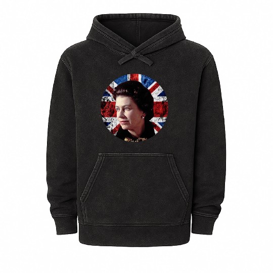 Queen Elizabeth II Rest in Peace Elizabeth Mineral Wash Hoodies