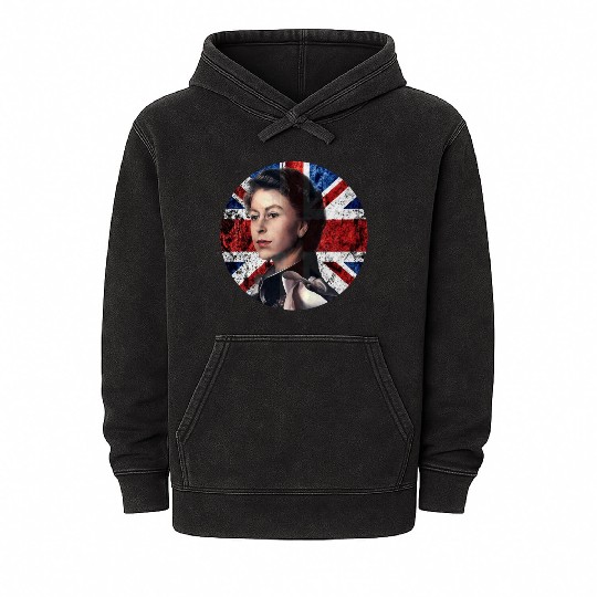 Rip Queen Elizabeth II - Above All Else Mineral Wash Hoodies