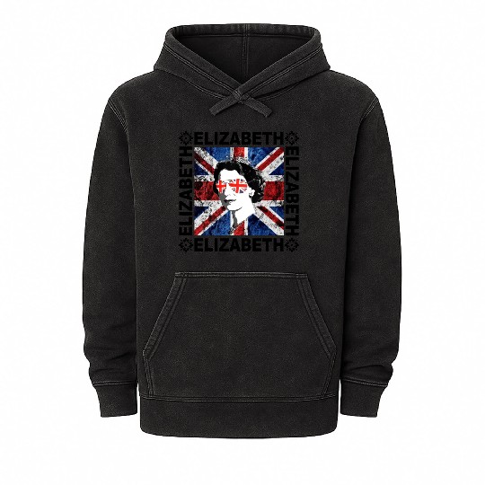 Queen Elizabeth II Rest in Peace Elizabeth Mineral Wash Hoodies