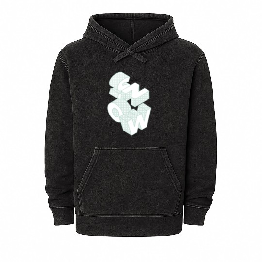 Snow Christmas Snowflake Gift idea Winter Letter Mineral Wash Hoodies