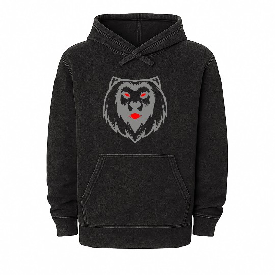 Lion Funny Halloween scary Mineral Wash Hoodies Phantom