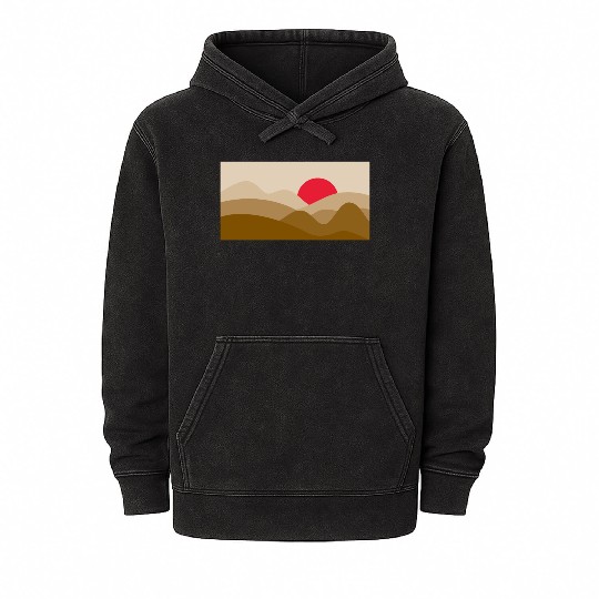 Minimalist Sun Copper Brown Mineral Wash Hoodies