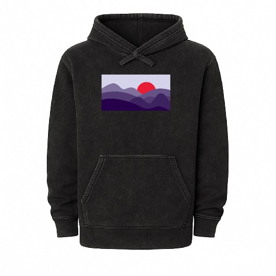 Minimalist Sun Cyber Grape Purple Mineral Wash Hoodies
