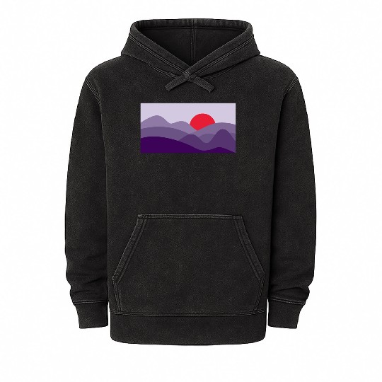 Minimalist Sun Mauve Purple Mineral Wash Hoodies