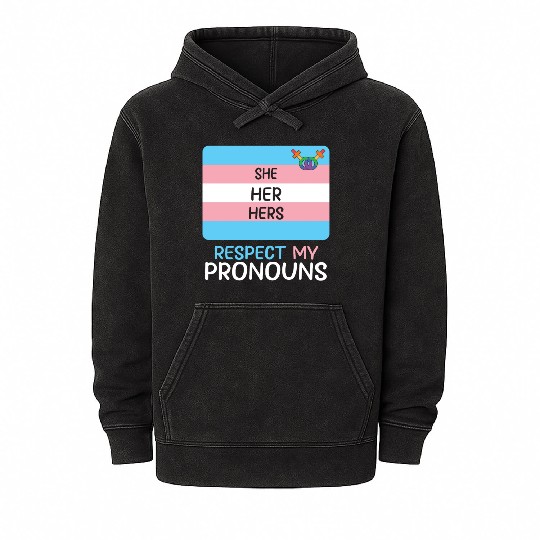LBGT Flag Gay Pride Human Vintage Rainbow Mineral Wash Hoodies