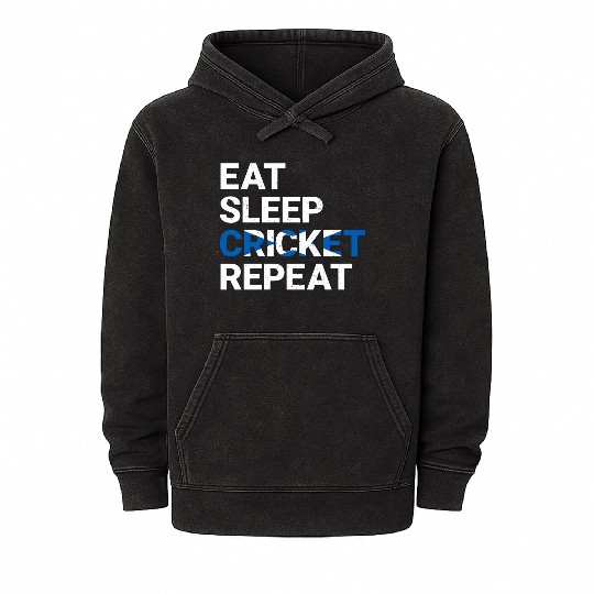 Eat Sleep Cricket Repeat Scotland Flag Sports Gift Mineral Wash Hoodies