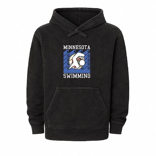 Minnesota Flag Swimming Team Swim Swimmer US State Mineral Wash Hoodies