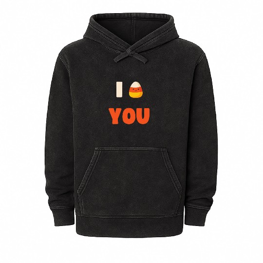CUTE HALLOWEEN LAZY COSTUME I CANDY CORN YOU Mineral Wash Hoodies