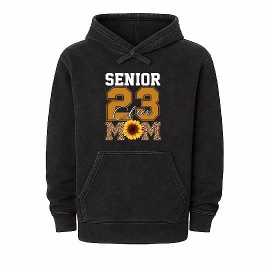 Cheer Mom Senior Class Of 2023 Sunflower Proud Mom Mineral Wash Hoodies