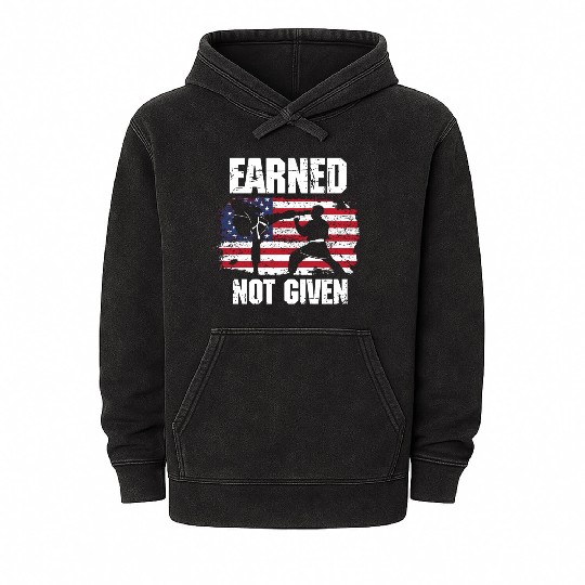 Earned Not Given! Karate Fighter Martial Arts Mineral Wash Hoodies