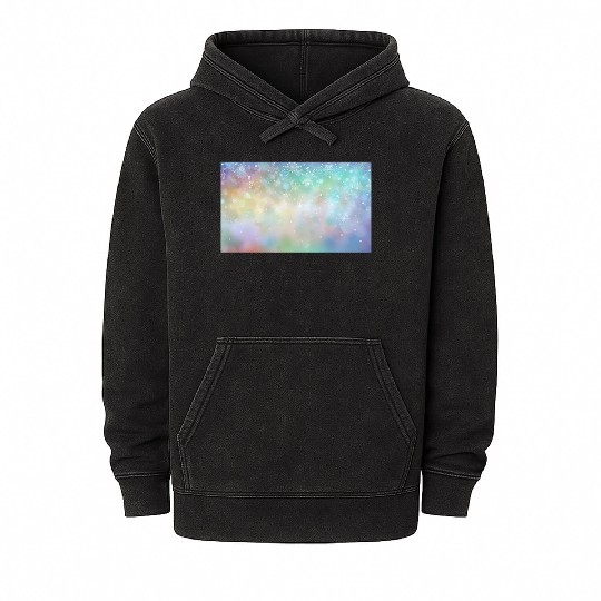 Colorful Bokeh Christmas Snowflakes Mineral Wash Hoodies