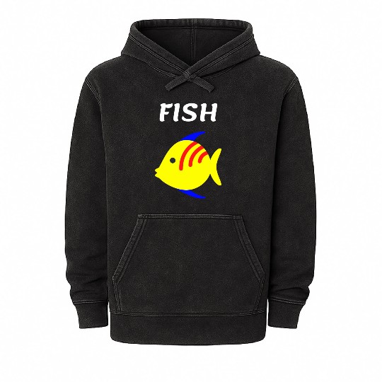 fish Mineral Wash Hoodies