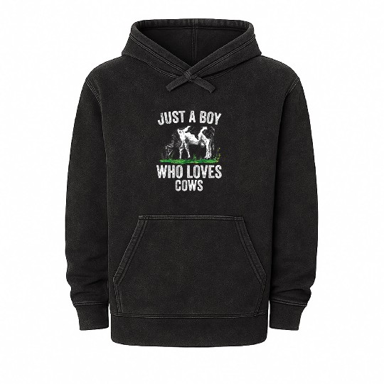 Cow For Men Boys Cow Farmer Livestock Animal Mineral Wash Hoodies