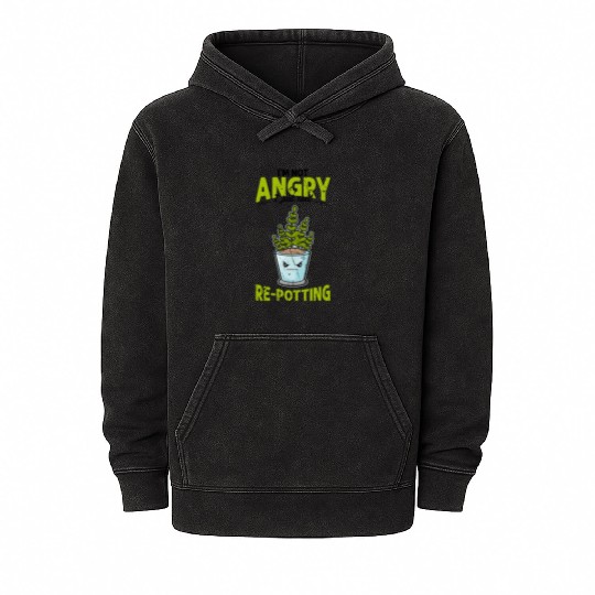 I'm not angry, I just need re-potting. - botanical Mineral Wash Hoodies