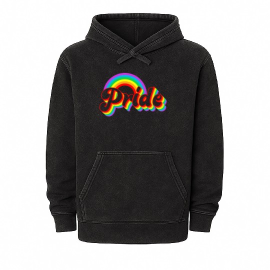 Colorful Pride Rainbow LGBT Mineral Wash Hoodies