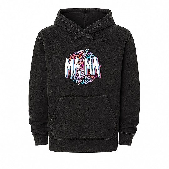 Mama Lightning Bolt Mineral Wash Hoodies, Mama Mineral Wash Hoodies, Leopard