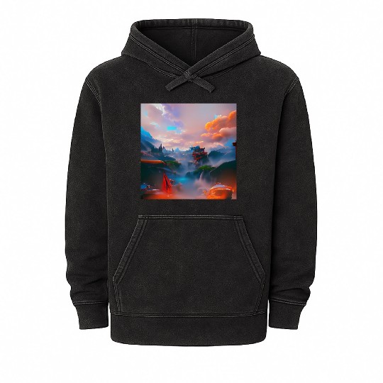 A Timeless World in a Distant Solar System Bright Mineral Wash Hoodies