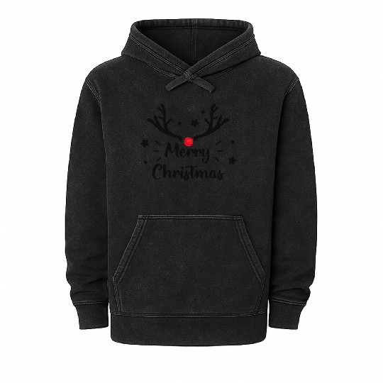 Merry Christmas Reindeer Mineral Wash Hoodies