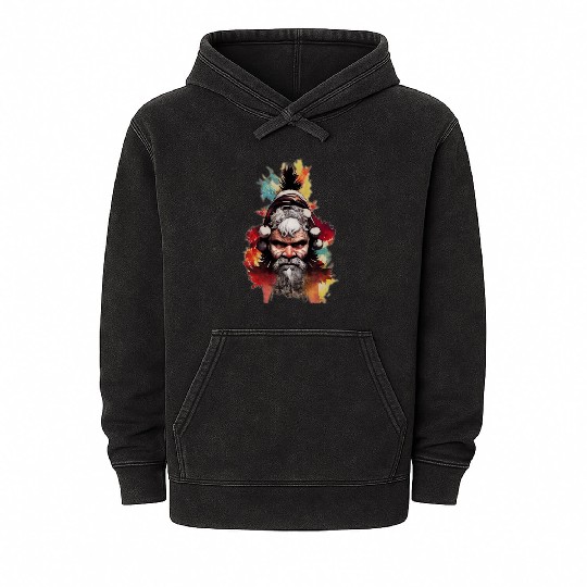 Angry Santa | Santa fighter | Never give up santa Mineral Wash Hoodies