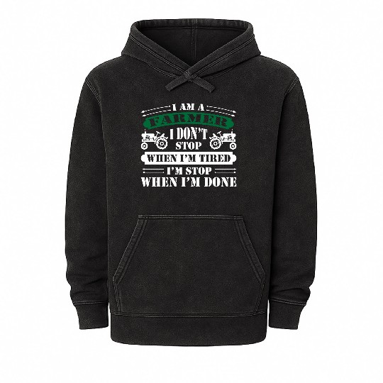 I Am A Farmer Mineral Wash Hoodies