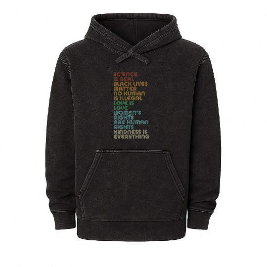 Vintage, Retro Science Is Real, Black Lives Matter Mineral Wash Hoodies