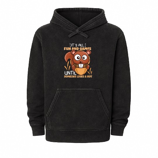 Funny Squirrel Fan Squirrel Lover Chipmunk Addict Mineral Wash Hoodies