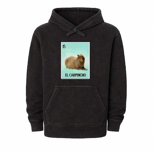 El Carpincho Mexican Capybara Cards Funny Rodent Mineral Wash Hoodies