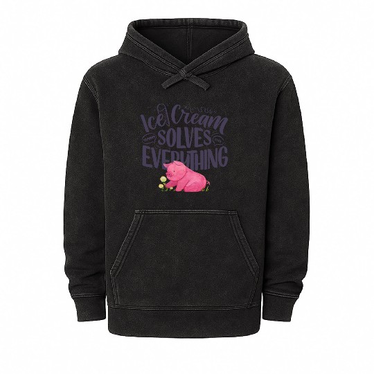 Ice Cream solves everything Mineral Wash Hoodies