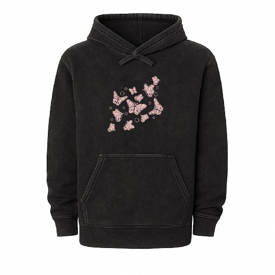 Cute Butterflies Gardening Butterfly Lover Mineral Wash Hoodies