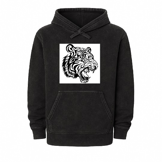08 tribal tiger Mineral Wash Hoodies