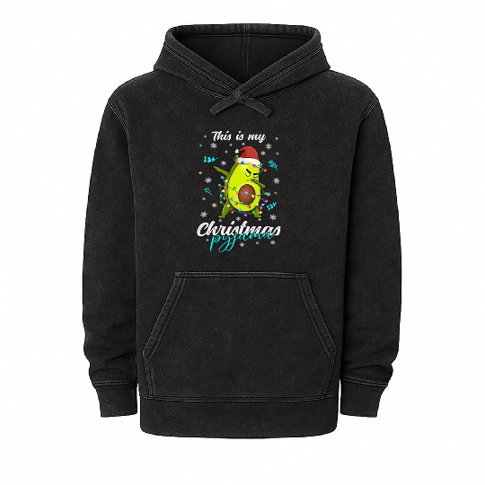 Winter Christmas Pyjama Avocado Mineral Wash Hoodies