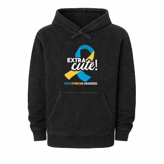 October Wear Blue Yellow Down Syndrome Awareness Mineral Wash Hoodies