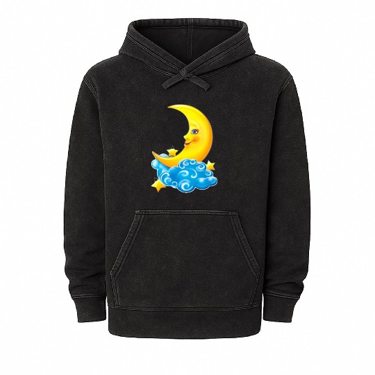 dessin de croissant de lune Mineral Wash Hoodies