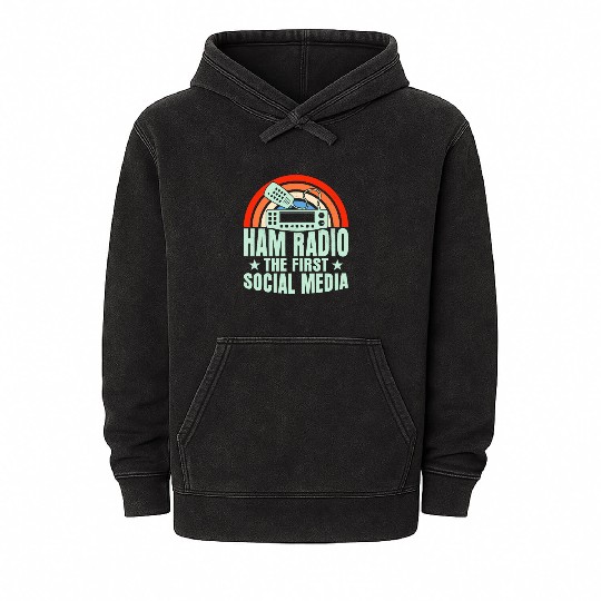 Ham Radio The First Social Media Amateur Operator Mineral Wash Hoodies